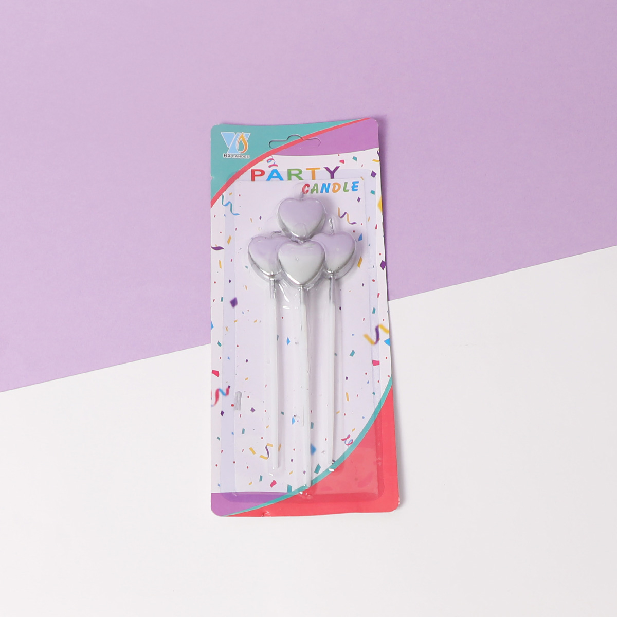 Silver Heart candles