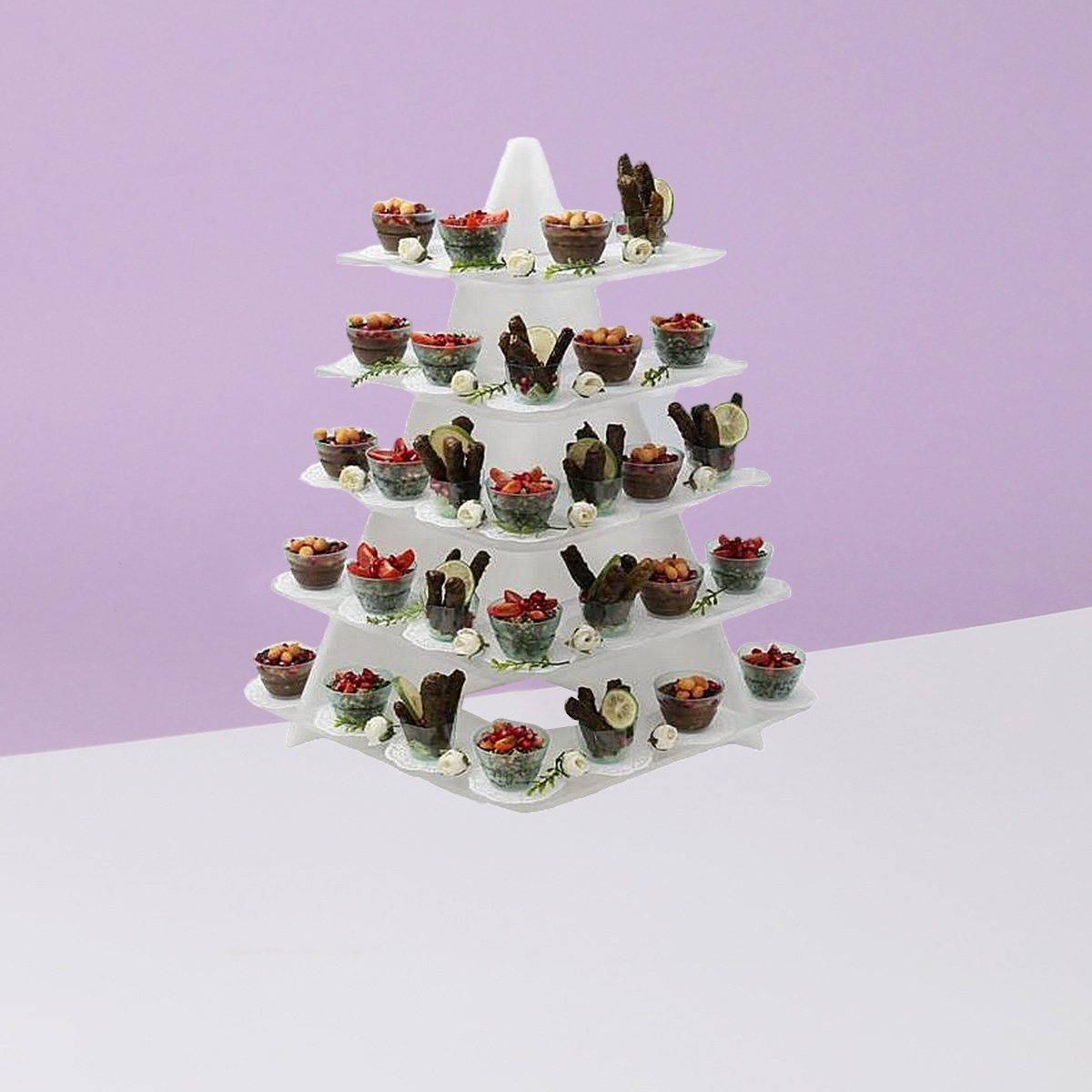 WHITE APPETIZERS STAND