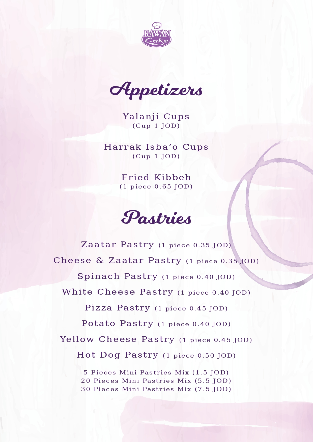 Appetizers and Pastries