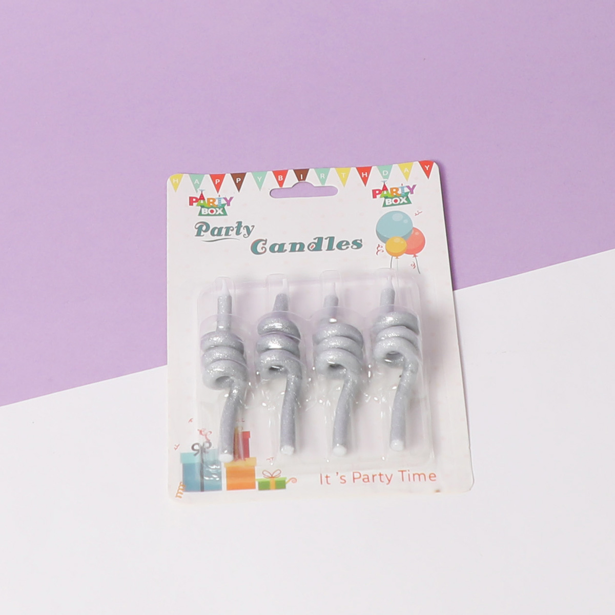 Silver spiral candles