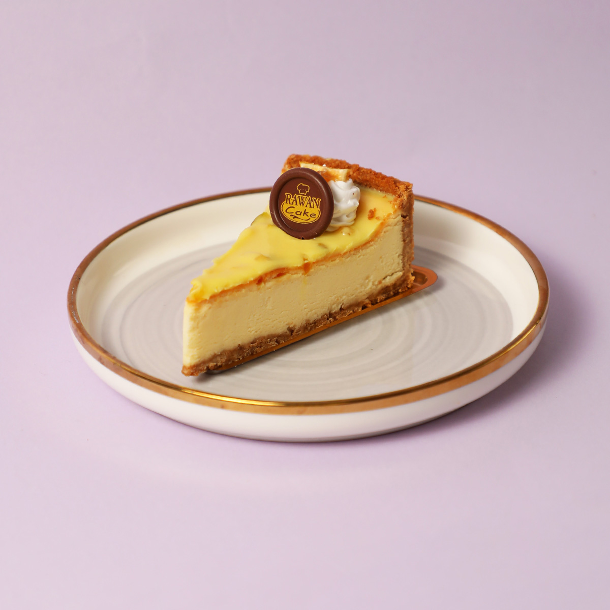 Lemon Baked Cheesecake Piece