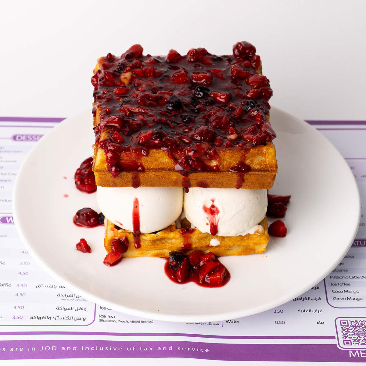  Waffle Tower Fruit Di Bosco